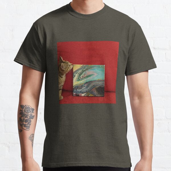 Kitten with Sunmoth painting Classic T-Shirt