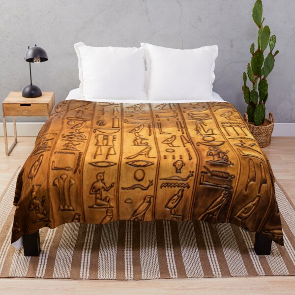 Golden Egyptian Eye of Horus Hieroglyphics Throw Blanket Soft Lightweight Durable Flannel Fleece Blanket for Bedroom Living Rooms Sofa Couch Camping Travel 80x60 Golden Egyptian Eye of Horus Hieroglyphics Throw Blanket Soft Lightweight Durable Flannel Fleece Blanket for Bedroom Living Rooms Sofa Couch Camping Travel 80x60