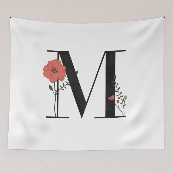 Item preview, M monogram with Flower Design designed and sold by jamiemaher15.