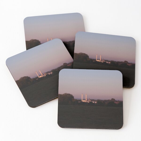 Item preview, Evening shot of industrial works amongst trees designed and sold by aliceconnolly16.