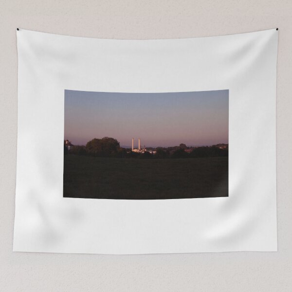 Item preview, Evening shot of industrial works amongst trees designed and sold by aliceconnolly16.