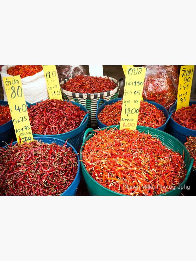"Fresh Red Thai Chili Peppers Market" Sticker by OkanaganPhoto Redbubble
