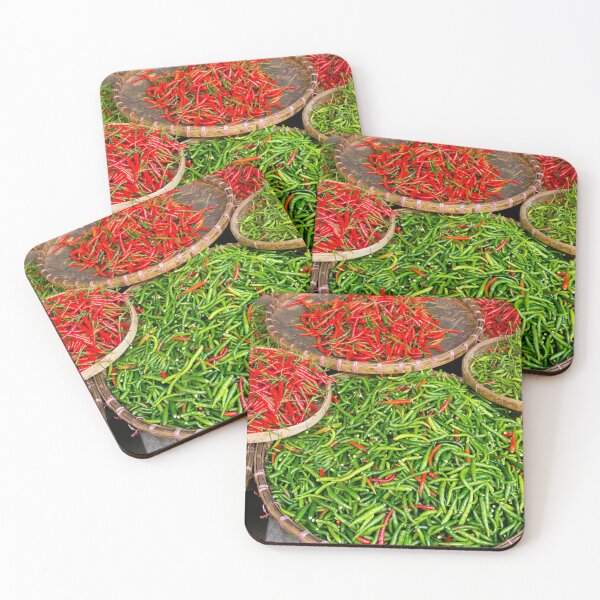 Item preview, Fresh Red Green Thai Chili Peppers Market designed and sold by Kevin Miller Photography.