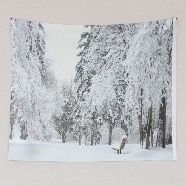 Item preview, White Snow Fall Forest designed and sold by Kadeda.