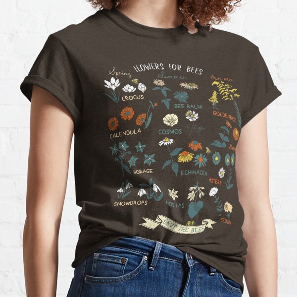 Fleurs pour les abeilles (couleur) T-shirt classique