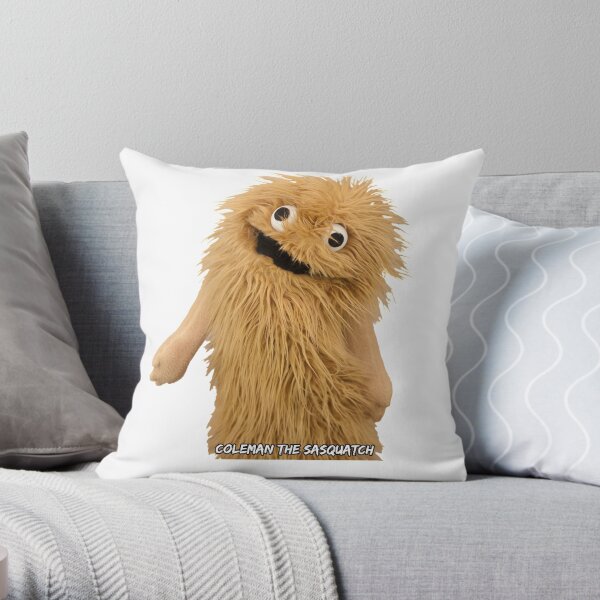 Wump Mucket Puppets Coleman the Sasquatch Throw Pillow