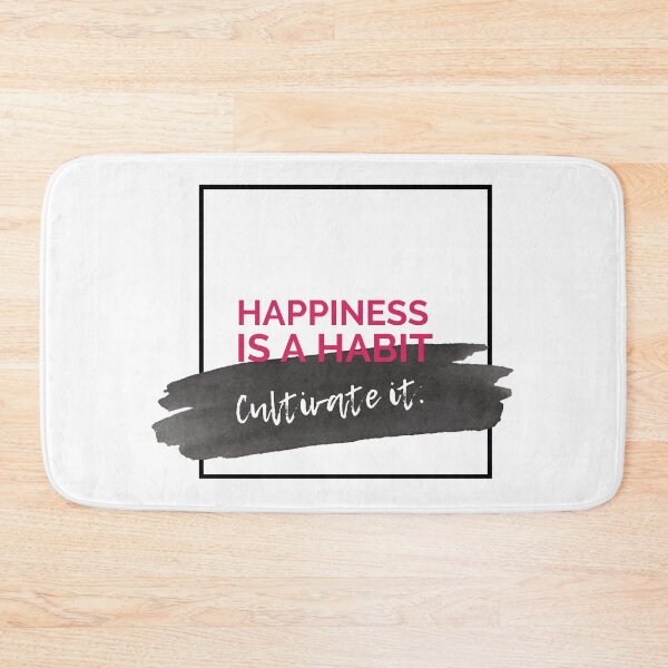 Item preview, Happiness is a Habit, Cultivate It Black Watercolor Motivational Quote designed and sold by ArianaDagan.