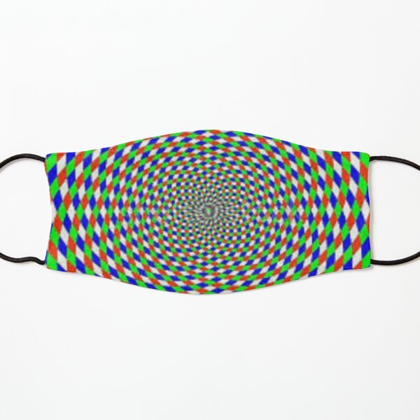 Colorful vortex spiral - hypnotic CMYK background, optical illusion Kids Mask