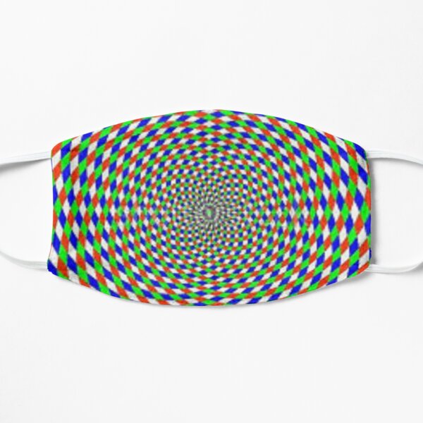 Colorful vortex spiral - hypnotic CMYK background, optical illusion Flat Mask