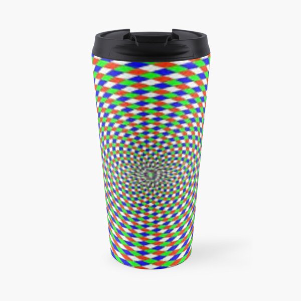 Colorful vortex spiral - hypnotic CMYK background, optical illusion Travel Mug