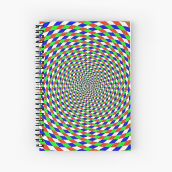Colorful vortex spiral - hypnotic CMYK background, optical illusion Spiral Notebook