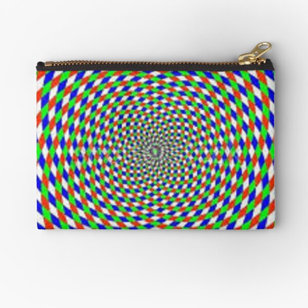 Colorful vortex spiral - hypnotic CMYK background, optical illusion Zipper Pouch
