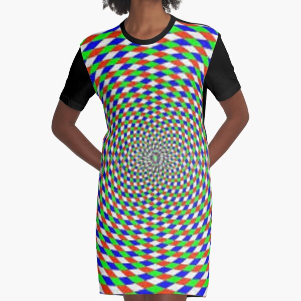 Colorful vortex spiral - hypnotic CMYK background, optical illusion Graphic T-Shirt Dress