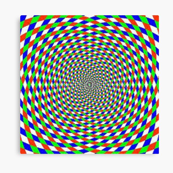 Colorful vortex spiral - hypnotic CMYK background, optical illusion Canvas Print