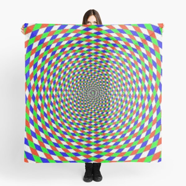 Colorful vortex spiral - hypnotic CMYK background, optical illusion Scarf