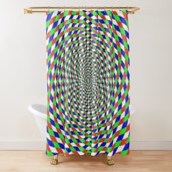 Colorful vortex spiral - hypnotic CMYK background, optical illusion Shower Curtain