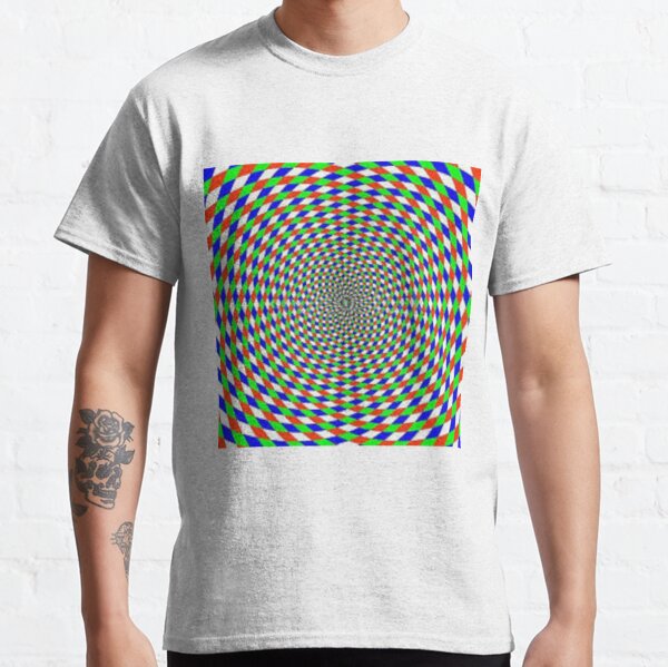 Colorful vortex spiral - hypnotic CMYK background, optical illusion Classic T-Shirt