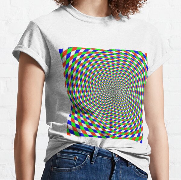 Colorful vortex spiral - hypnotic CMYK background, optical illusion Classic T-Shirt