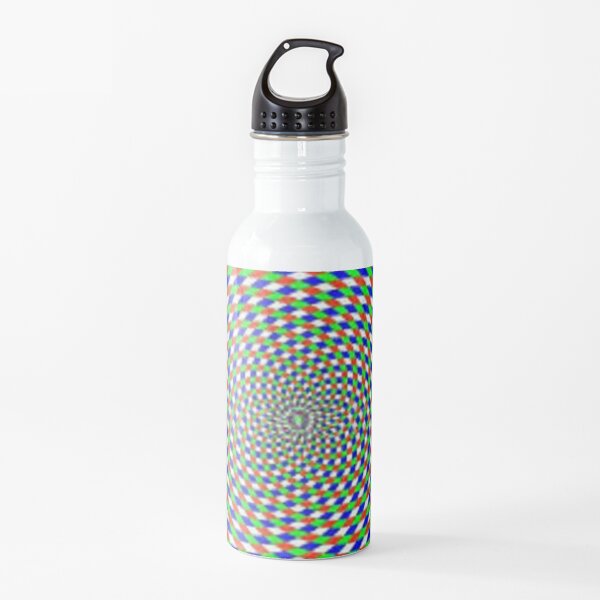 Colorful vortex spiral - hypnotic CMYK background, optical illusion Water Bottle