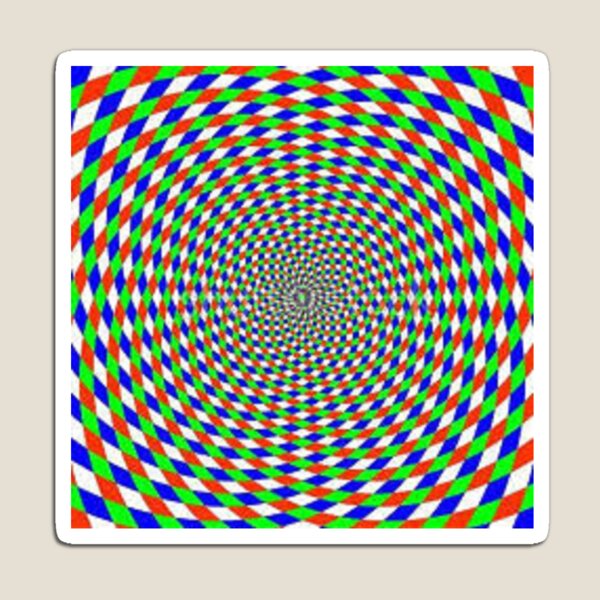 Colorful vortex spiral - hypnotic CMYK background, optical illusion Magnet