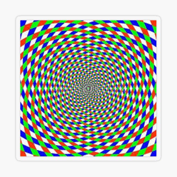 Colorful vortex spiral - hypnotic CMYK background, optical illusion Transparent Sticker