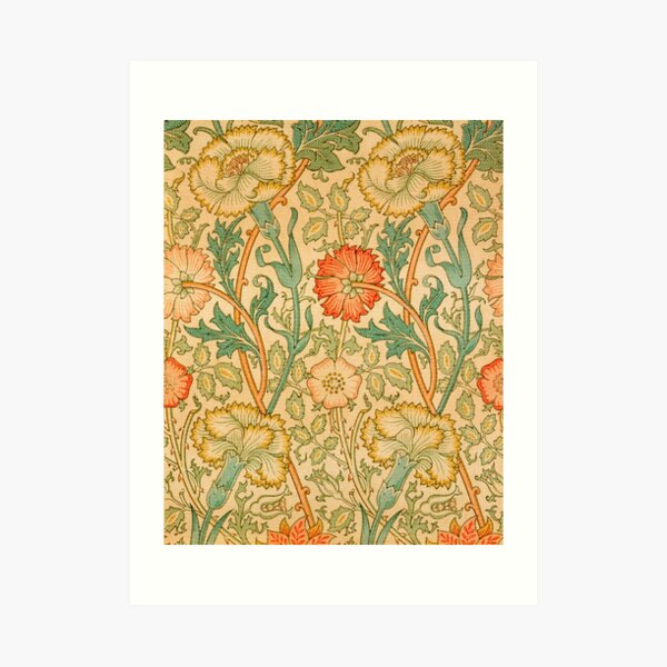 Pink and Rose by William Morris, 1890 Art Print