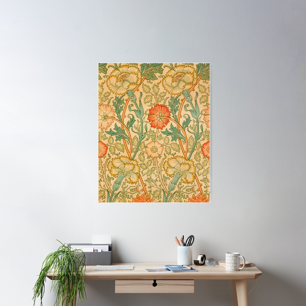 Pink and Rose by William Morris, 1890 Poster