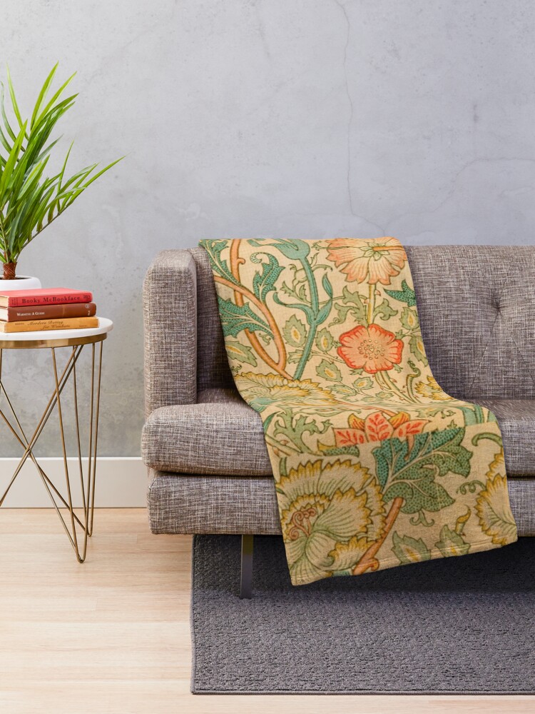 Alternate view of Pink and Rose by William Morris, 1890 Throw Blanket