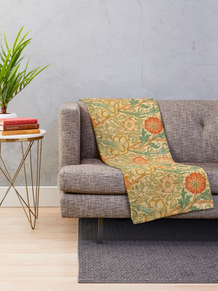 Alternate view of Pink and Rose by William Morris, 1890 Throw Blanket