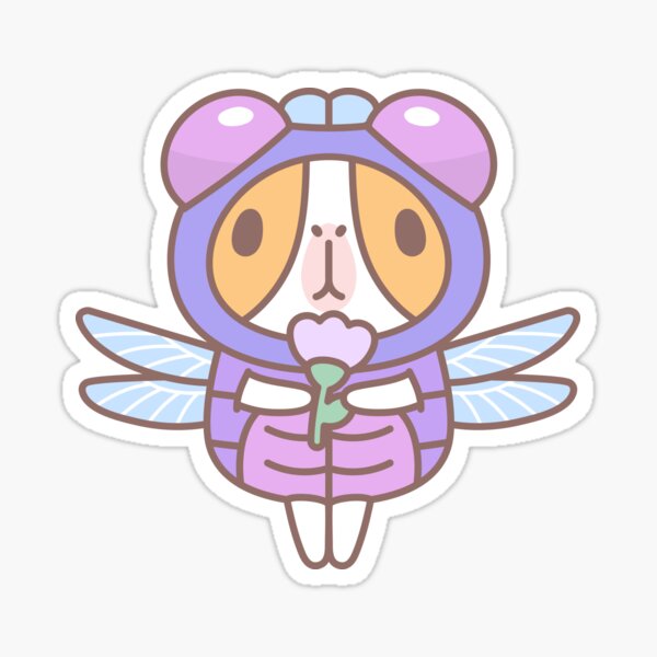 Guinea Pig in Dragonfly Costume Sticker
