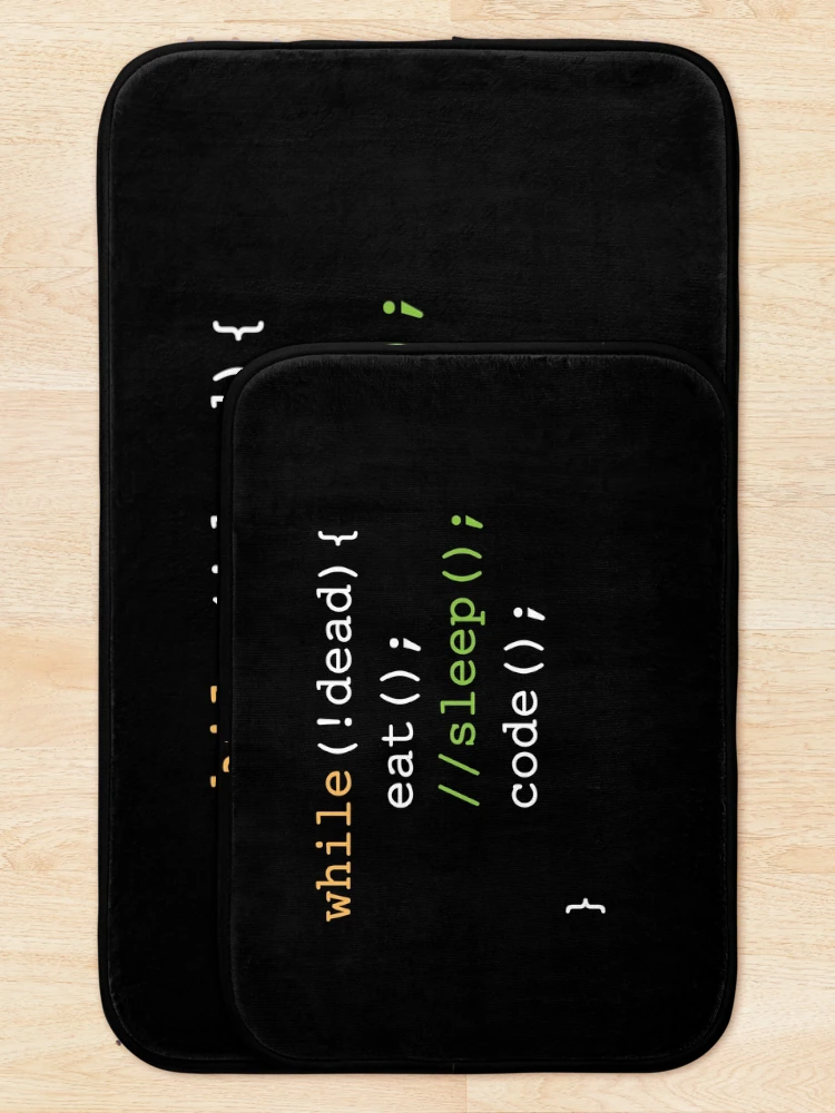 Thumbnail 5 of 6, Bath Mat, Funny Computer Science Programmer Eat Sleep Code Java Design designed and sold by PlatoLikesEggs.