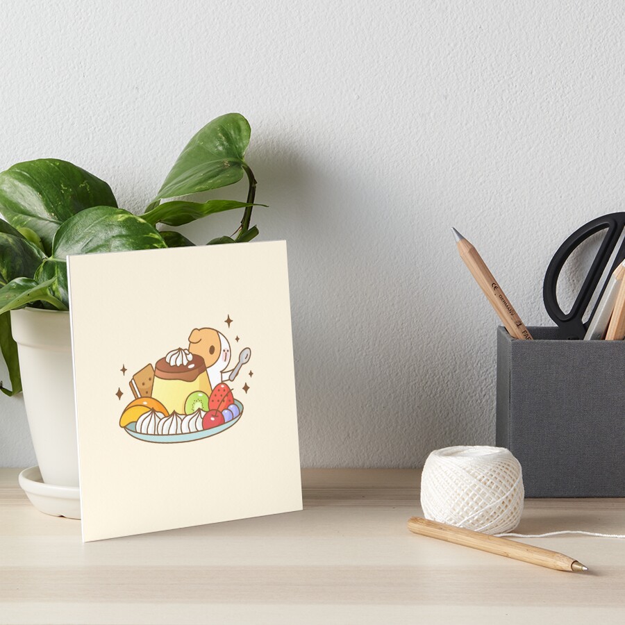 Guinea pig with Japanese Pudding Art Board Print