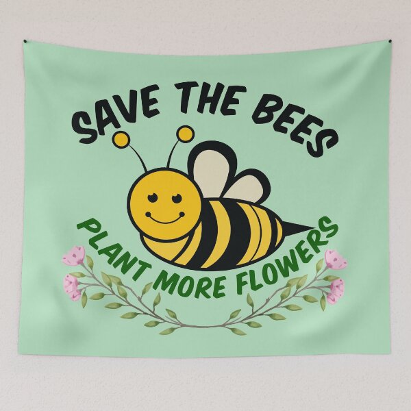 Item preview, Save the Bees Plant More Flowers designed and sold by Epic Love Designs.