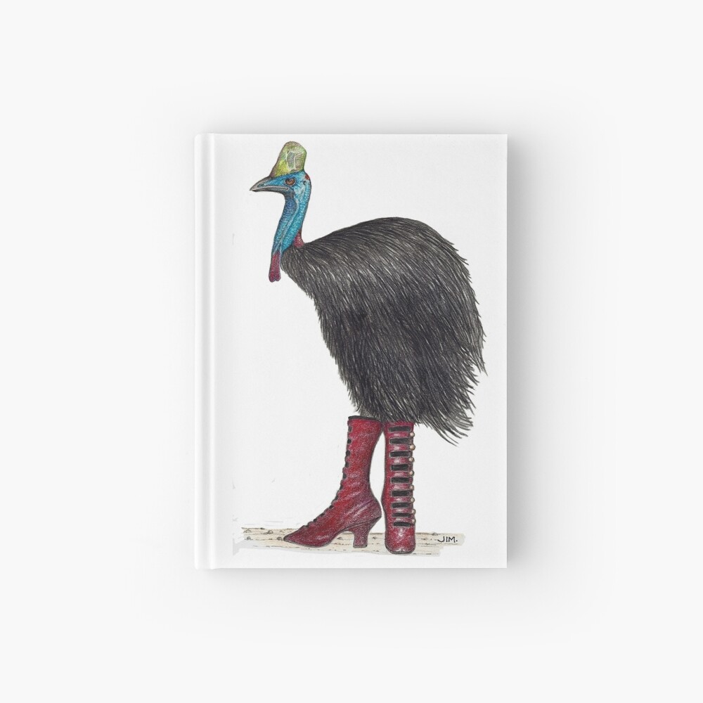 Cassowary in Victorian boots Hardcover Journal