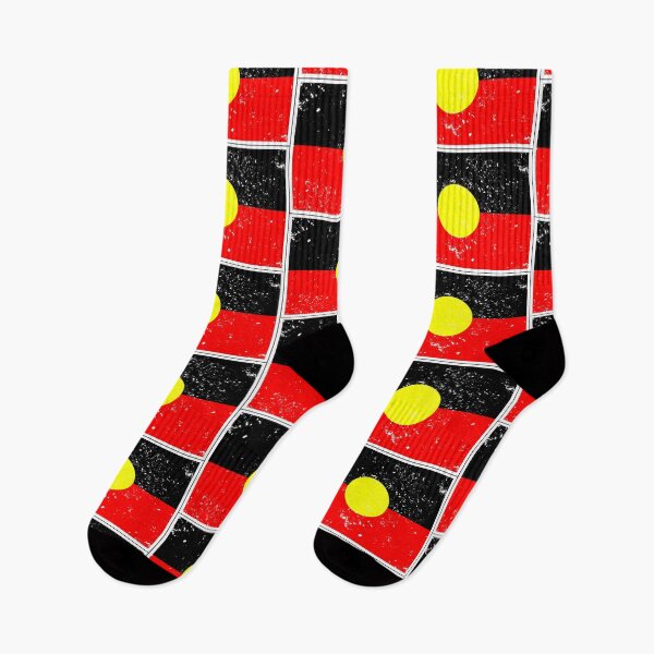 Item preview, Aboriginal Flag with distressed effect designed and sold by enriquepma.