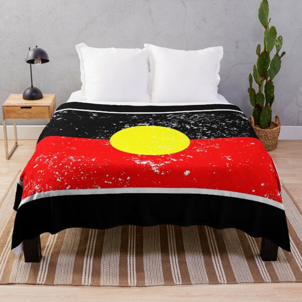 Item preview, Aboriginal Flag with distressed effect designed and sold by enriquepma.