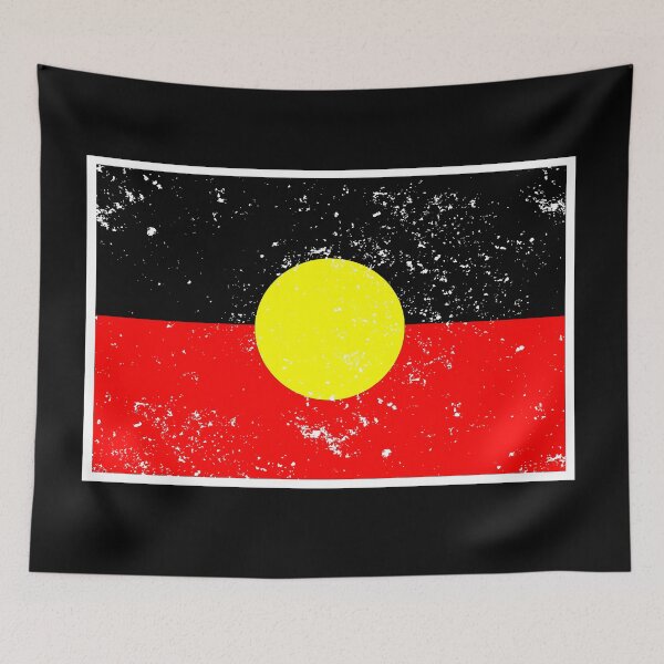 Item preview, Aboriginal Flag with distressed effect designed and sold by enriquepma.