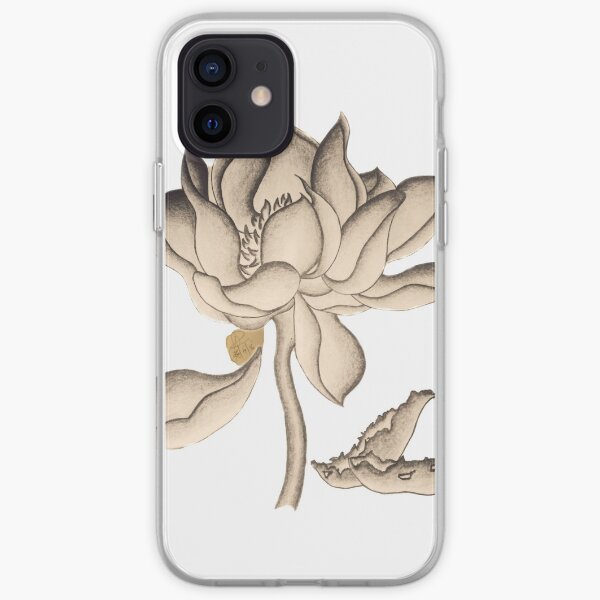 Lotus-like Flower (Sepia adjacent design) iPhone Soft Case