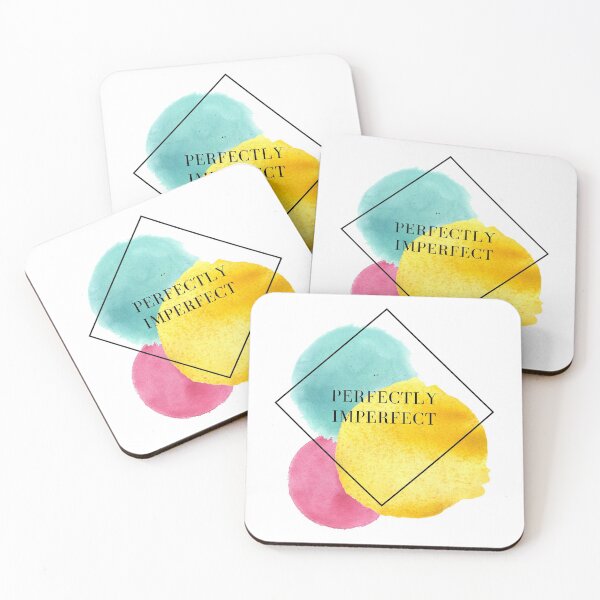 Item preview, Perfectly Imperfect Yellow, Teal, and Pink Watercolor Motivational Affirmation designed and sold by ArianaDagan.