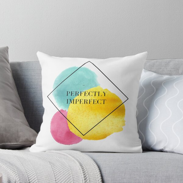 Item preview, Perfectly Imperfect Yellow, Teal, and Pink Watercolor Motivational Affirmation designed and sold by ArianaDagan.