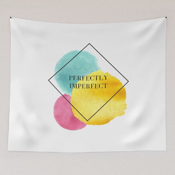 Item preview, Perfectly Imperfect Yellow, Teal, and Pink Watercolor Motivational Affirmation designed and sold by ArianaDagan.