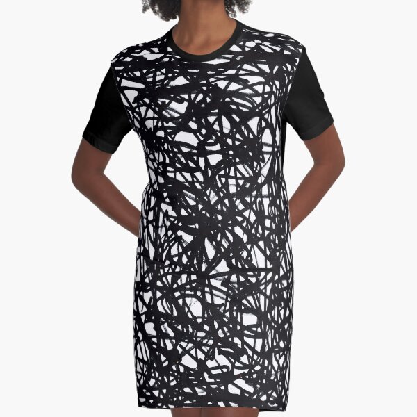 Total Abstraction Drawing Graphic T-Shirt Dress