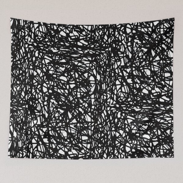 Item preview, Black And White Total Abstraction Drawing designed and sold by SpieklyArt.
