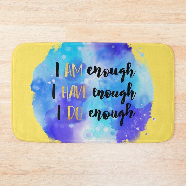 Item preview, I Am, Have, Do Enough Blue Watercolor Brush Lettering Affirmation designed and sold by JessicaAmber.