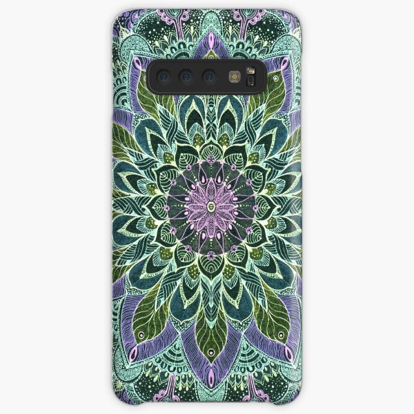 Hand Drawn Pink Purple Mandala on Dark Samsung Galaxy Snap Case
