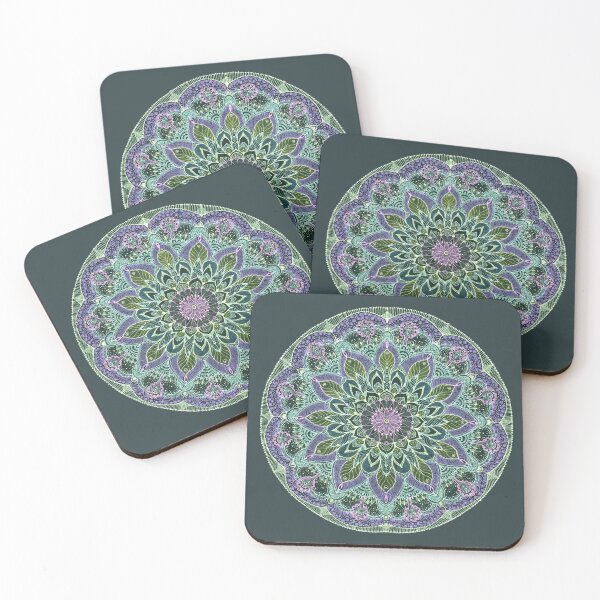 Item preview, Hand Drawn Pink Purple Mandala  on Dark designed and sold by MandalaFlowerArt.