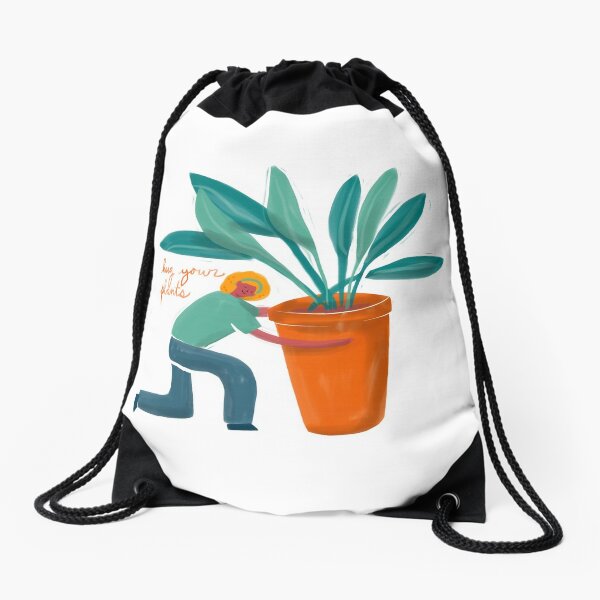 Hug your plants Drawstring Bag