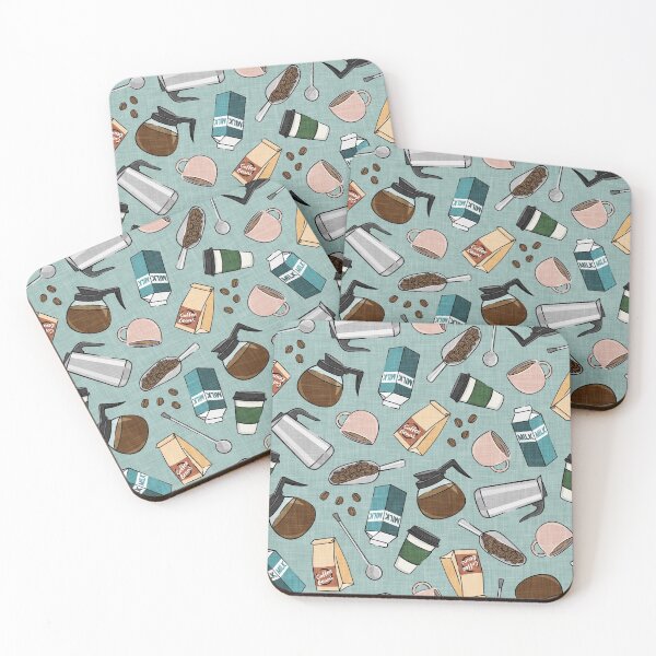 Item preview, Coffee House - Barista Elements - Teal designed and sold by littlearrow.
