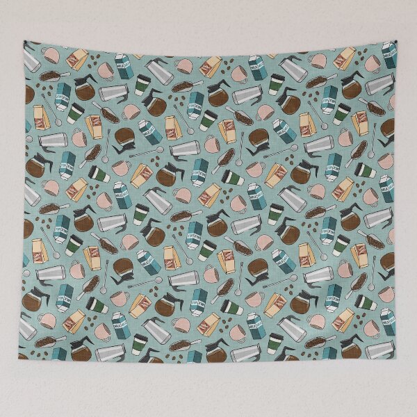 Item preview, Coffee House - Barista Elements - Teal designed and sold by littlearrow.