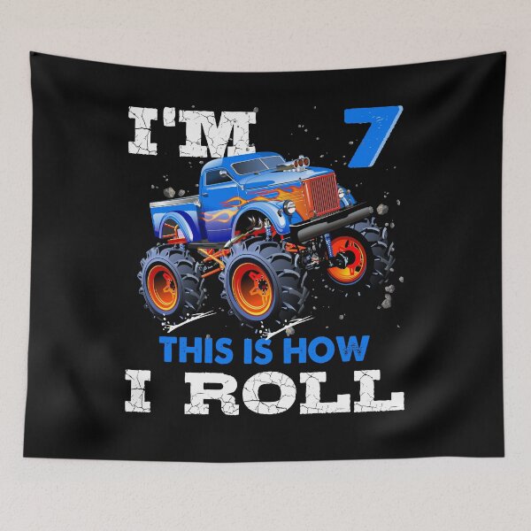 Item preview, I'm 7 This is How I Roll Monster Truck, Funny Kids 7 Year Old Birthday Party Gift designed and sold by PrintOfi.